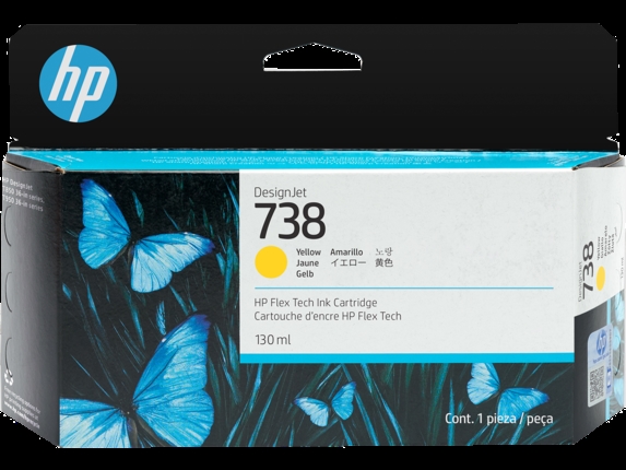 HP 738 130-ml Yellow kartuša s ?rnilom DesignJet