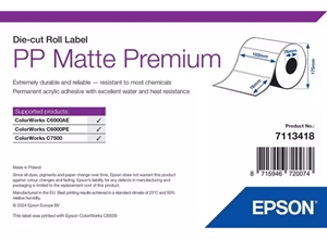 Epson PP Matte Label Premium, izsekana rola, 102 mm x 76 mm, 1570 nalepk