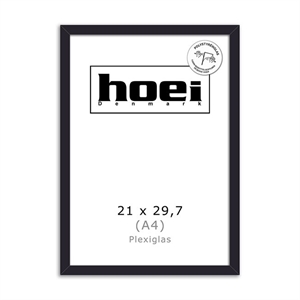 Sort leseni okvir za fotografije in plakate 21 x 29,7 PLEXI cm (A4)
