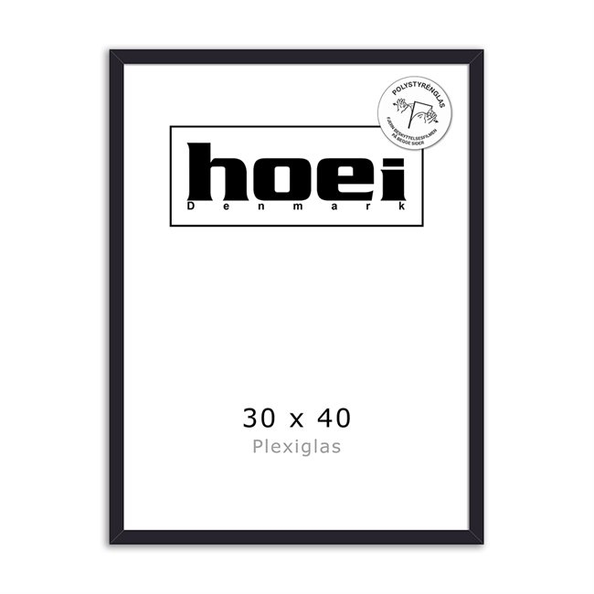 Sort leseni okvir za fotografije in plakate 30 x 40 - PLEXI cm