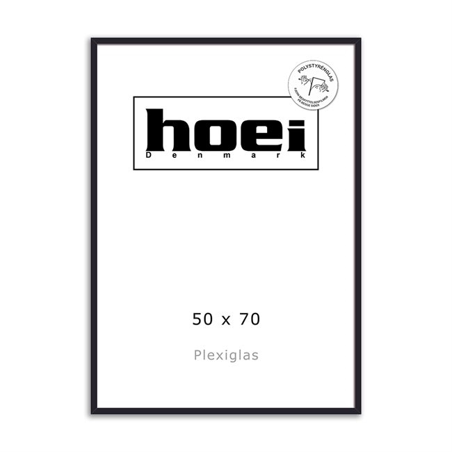 Sort leseni okvir za fotografije in plakate 50 x 70 - PLEXI cm