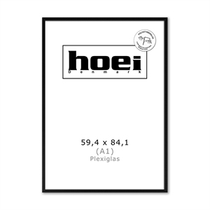 Črni leseni okvir za fotografije in plakate 59,4 x 84,1 - A1 PLEXI cm