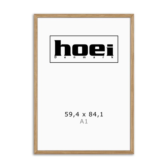 Masivni okvir iz hrastovega lesa za fotografije in plakate je 59,4 x 84,1 cm (A1)