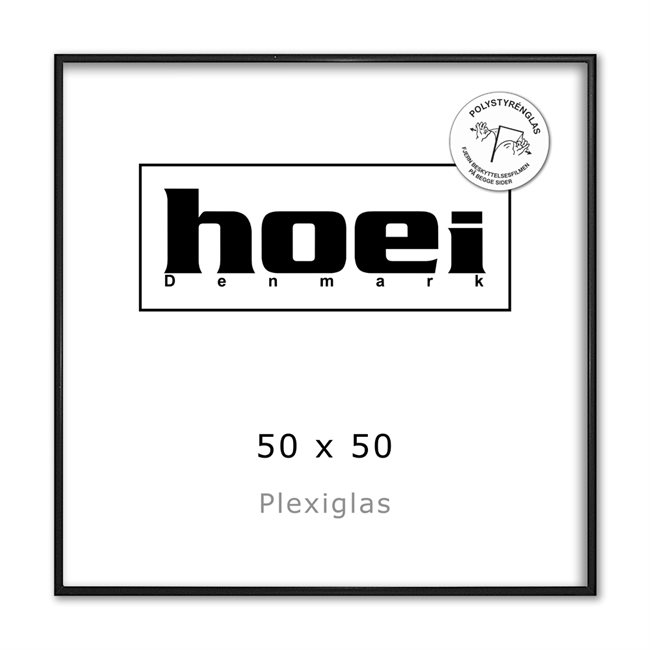 Črni aluminijasti okvir 50 x 50 cm PLEXI