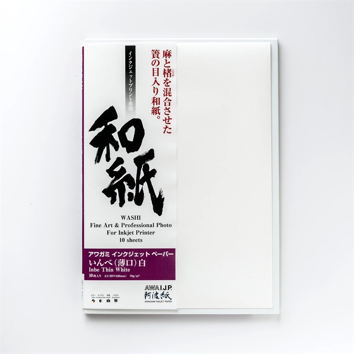 Awagami Inbe Thin White - 70 g/m², A4 20 listov