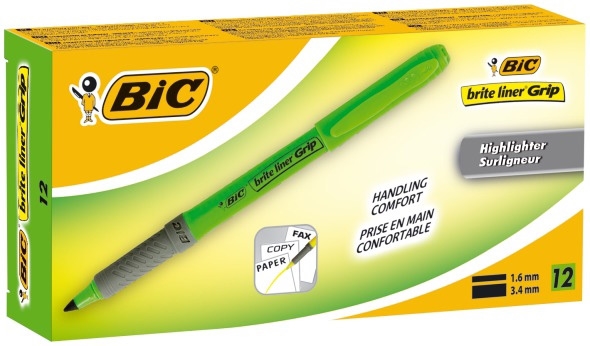 Bic označevalec Brite Liner Grip zelena