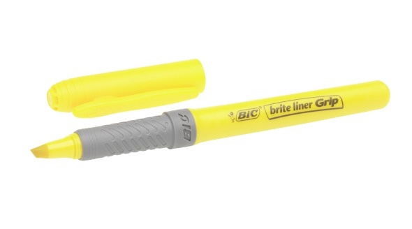 Bic označevalec Brite Liner Grip rumen
