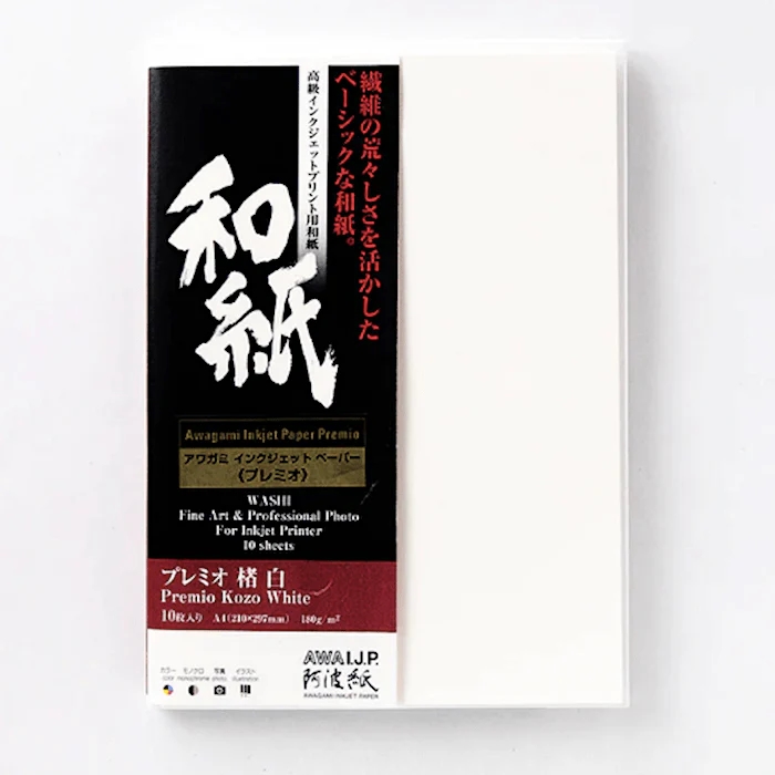 Awagami Premio Kozo White - 180 g/m², 10 listov