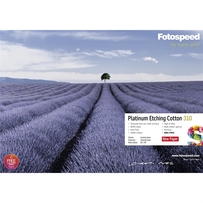Fotospeed Platinum Etching Cotton 310 g/m² - 44" x 15 metrov